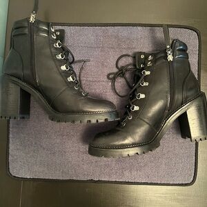 Sam Edelman Black Lace-Up Ankle Boots